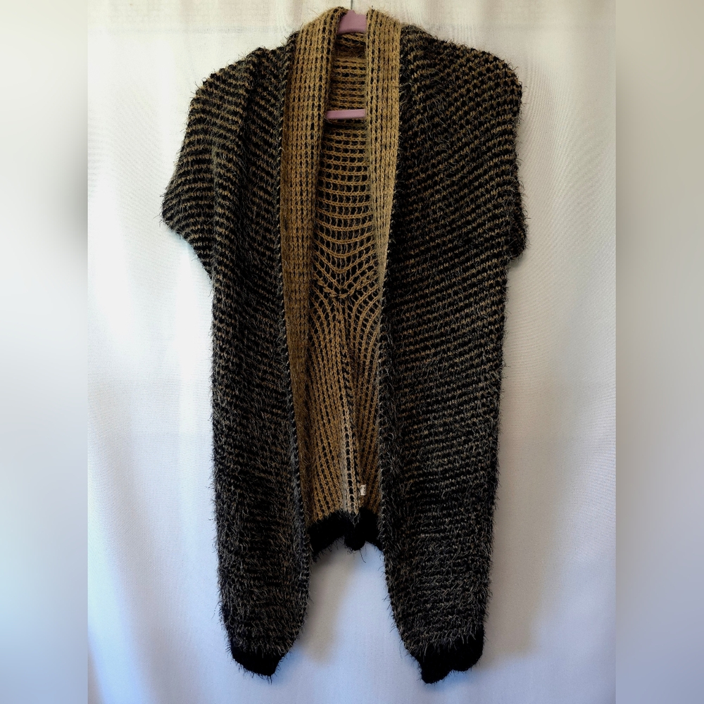 Black and Tan Knit Cardigan